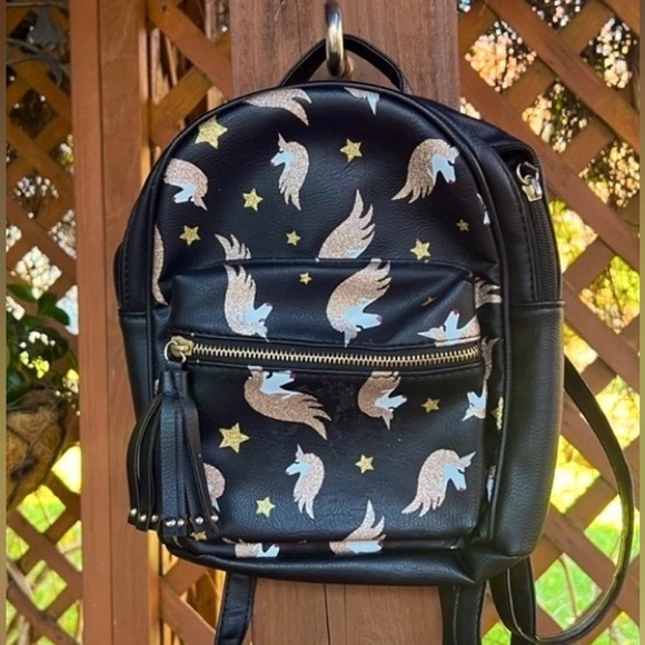 Unbranded small glitter accent unicorn backpack - Picture 1 of 5